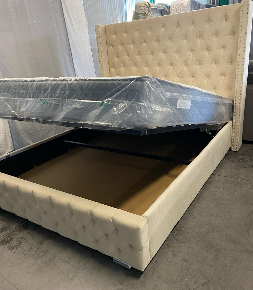 Lit coffre ROYAL 160/200 beige