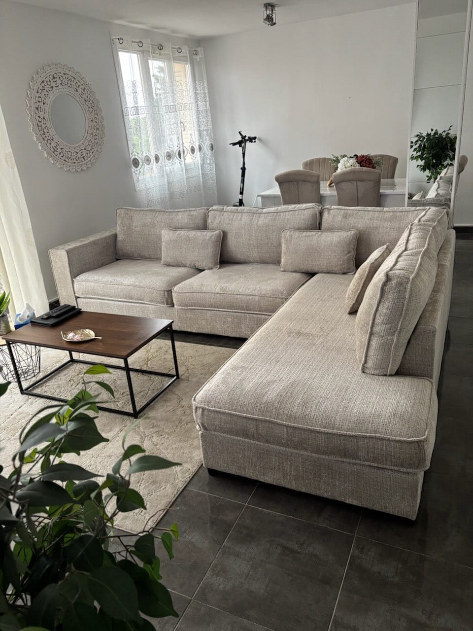 Canapé d’angle MARBELLA – Tissu chenille