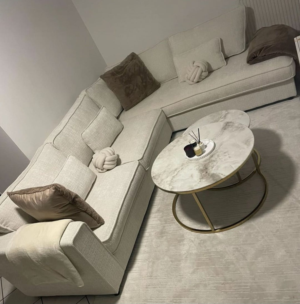 Canapé d’angle MARBELLA – Tissu chenille