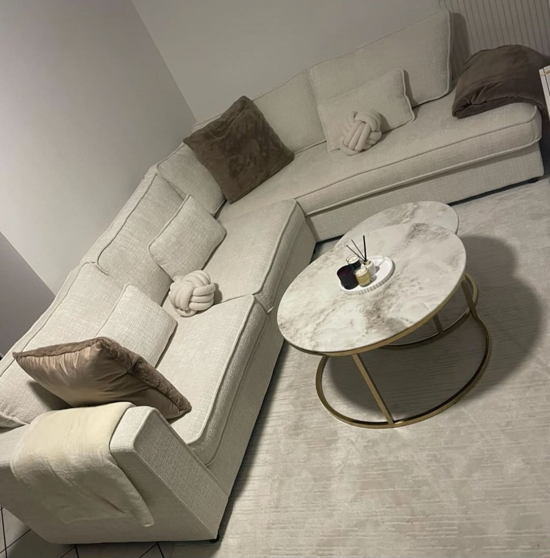 Canapé d’angle MARBELLA – Tissu chenille