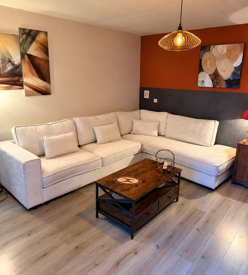 Canapé d’angle MARBELLA – Tissu chenille